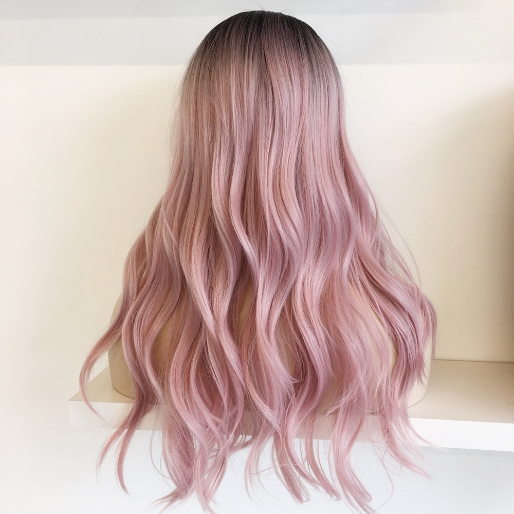 20" Silver/Pink Ombre Lace Front Wig | Ashely - Picture 4 of 6